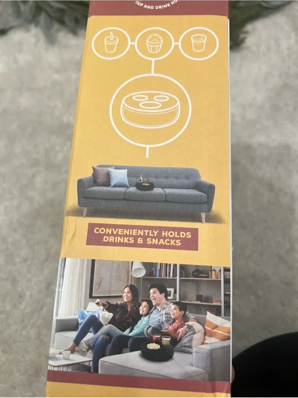 Dark Gray Snack & Drink Caddy Pillow